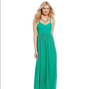 Belle Badgley Mischka Maxi Dress in Aqua